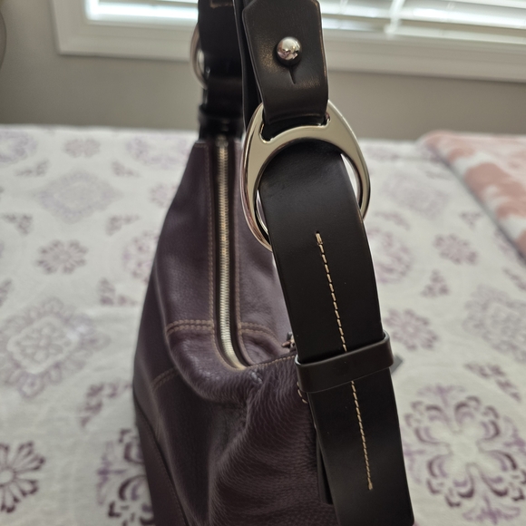 Dooney & Bourke Purple Plum Leather Shoulder Bag - Picture 7 of 12